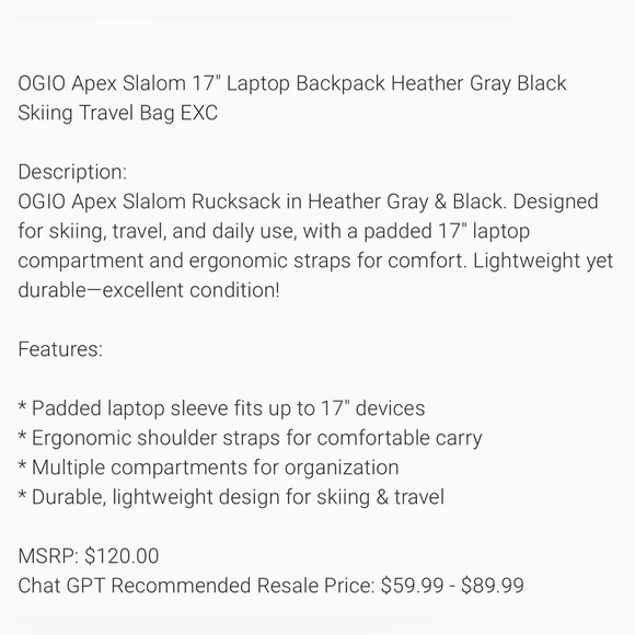 NWT OGIO Apex Crosshatch 17” Computer Rucksack - Picture 12 of 12